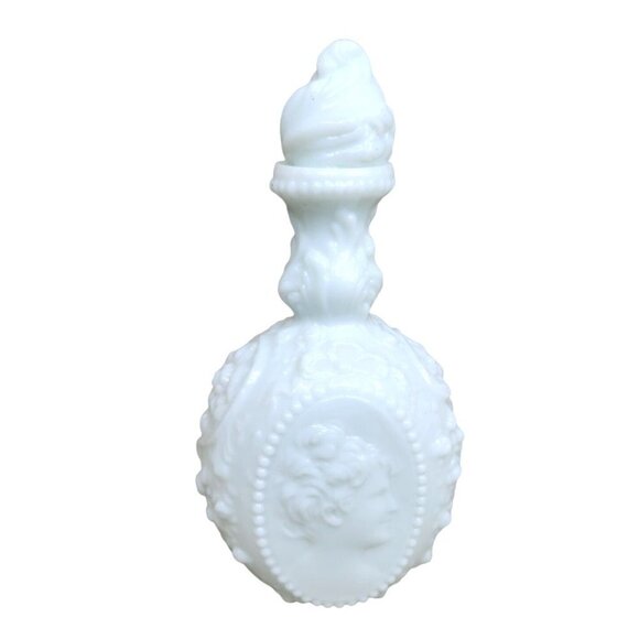 Fostoria Milk Glass "Jenny Lind" Cologne Bottle Circa 1890 - Picture 1 of 9